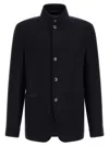 Zegna Il Conte Tailored Jacket Stand Collar In Black