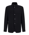 Zegna Il Conte Tailored Jacket Stand Collar In Black
