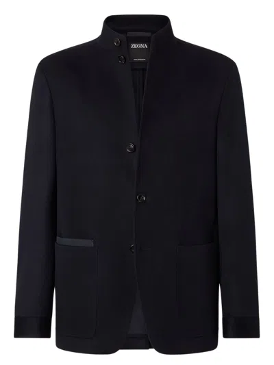 Zegna Il Conte Regular Fit Cashmere Jacket In Black