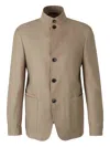 Zegna Linen-blend Shirt Jacket In Neutrals