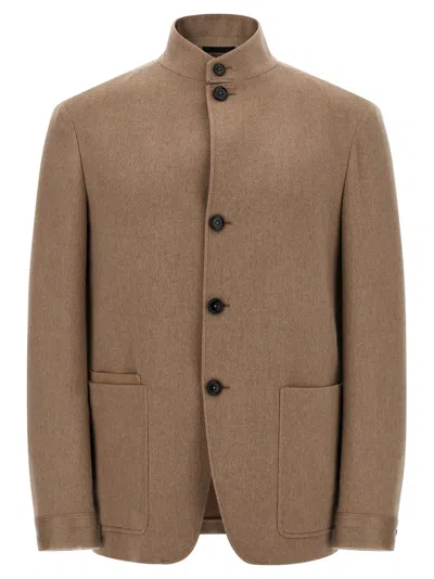 ZEGNA IL CONTE PUFFER JACKETS BEIGE