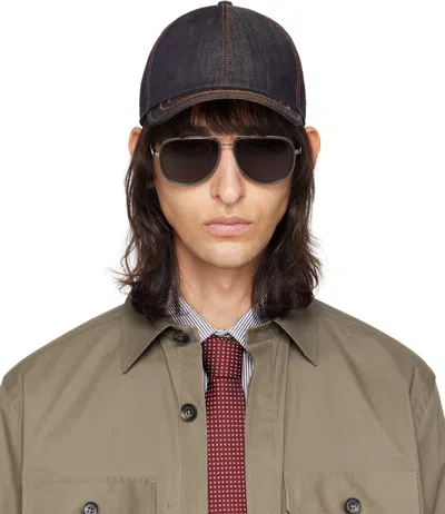 Zegna Indigo Denim Baseball Cap In Bl1