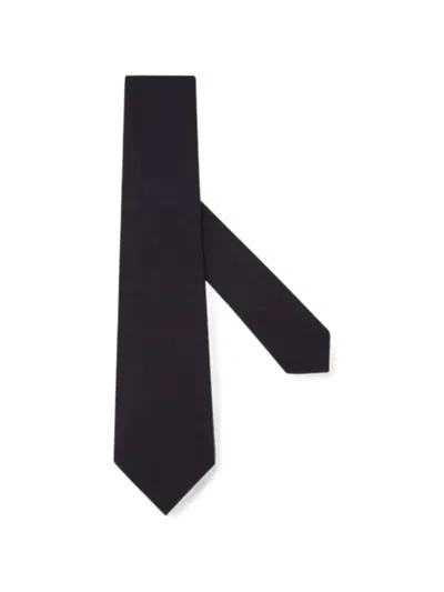 Zegna Ink Blue Oasi Cashmere Tie In Yellow
