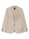 Zegna Long-sleeved Suit Jacket In Neutrals