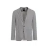 Zegna Linen And Silk Mulberry Blend Blazer Jacket In Grey