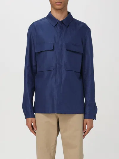 Zegna Jacket Men Blue 1 Men In Blue 1