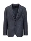 Zegna Vicuna Oasi Cashmere Blazer In Navy Blu