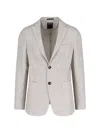 Zegna Single-breasted Check Blazer In Beige