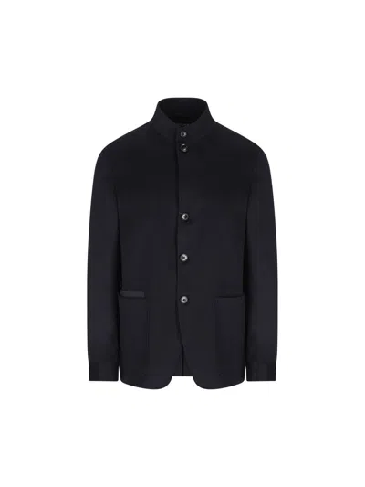 Zegna Il Conte Button Cashmere Blazer In Black