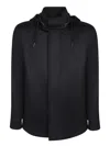 Zegna Oasi Elements Cima Drawstring Over Jacket In Black