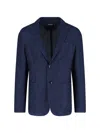 Zegna Single-breasted Blazer - Navy In Blue