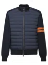 Zegna Down-filled Padded Wool-blend Cardigan In Blue