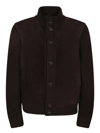 Zegna Suede-panel Cardigan In Multi