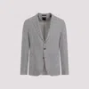 Zegna Linen And Silk Mulberry Blend Blazer Jacket In Gray