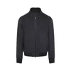 Zegna Modern Blouson With High Collar And Buttons In Black
