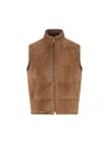 Zegna Quilted Waistcoats In Brown