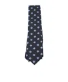 Zegna Patterned Ties With Pointed Tip Design In Black