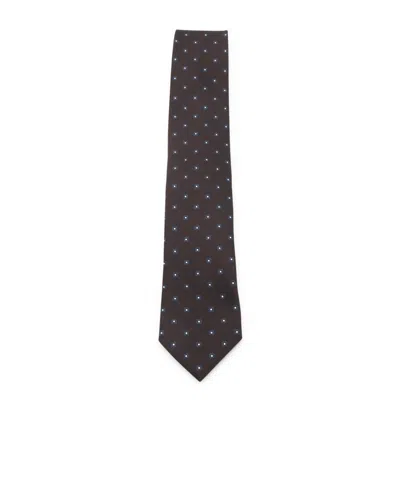 Zegna Square-pattern Tie In Brown