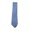 Zegna Geometric Pattern Wide Blade Ties Collection In Blue