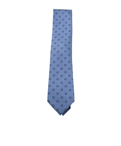 ZEGNA ZEGNA JACQUARD GEOMETRIC FLORAL TIE