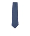 Zegna Geometric Patterned Tie Pointed Tip In Blue
