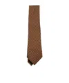 Zegna Geometric Pattern Wide Blade Ties In Brown