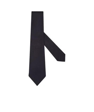 Zegna Jacquard Pattern Tie In Blue