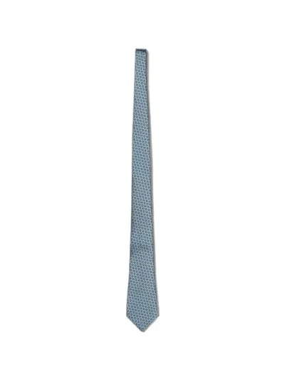 Zegna Jacquard-pattern Silk Tie In Blue