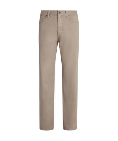 ZEGNA ZEGNA LOGO PATCH STRAIGHT-LEG JEANS