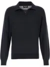 Zegna Midnight Cashmere Blend Polo Shirt In Blau