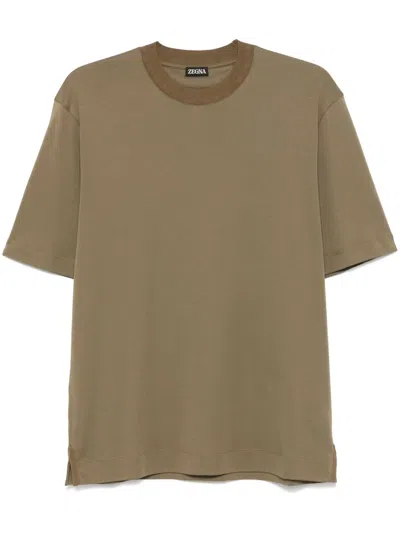 Zegna Jersey T-shirt In Grün