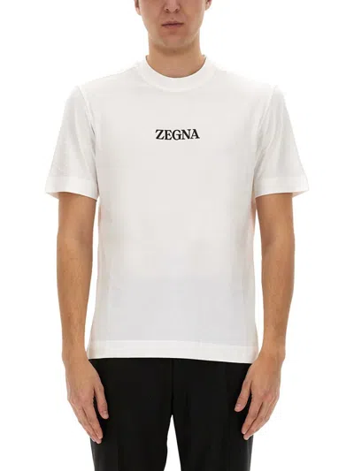 Zegna Logo-detail T-shirt In White