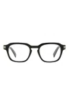 Zegna Keyhole-bridge Rectangular Glasses In Black