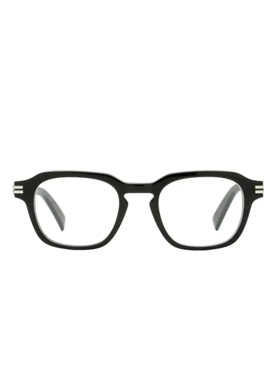 Zegna Keyhole-bridge Rectangular Glasses In Black
