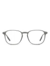 Zegna Keyhole Square Frame Glasses In Gray