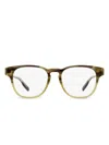 Zegna Keyhole Square Frame Glasses In Green