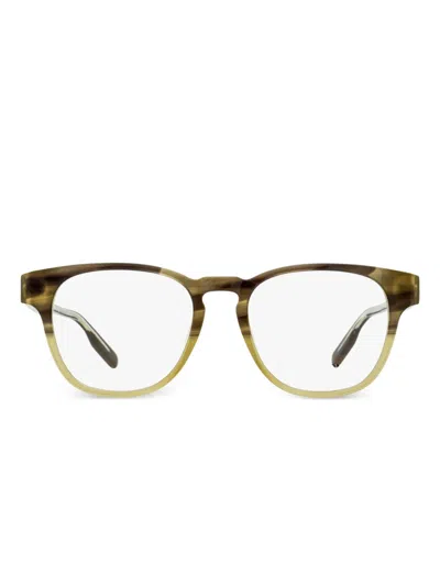Zegna Keyhole Square Frame Glasses In Green