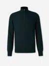 Zegna Wool Half-zip Sweater In Green