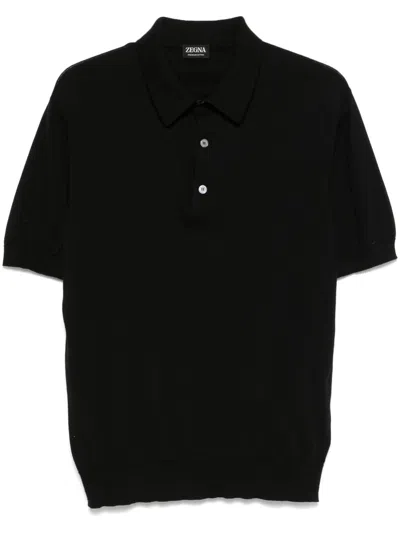 Zegna Knitted Polo Shirt In Multicolor