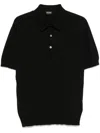 Zegna Knitted Polo Shirt In Black