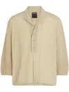 Zegna Knitted Polo Shirt In Neutrals
