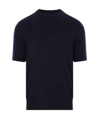 Zegna Knitted T-shirt In Black