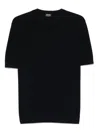 Zegna Knitted Polo Shirt In Blue