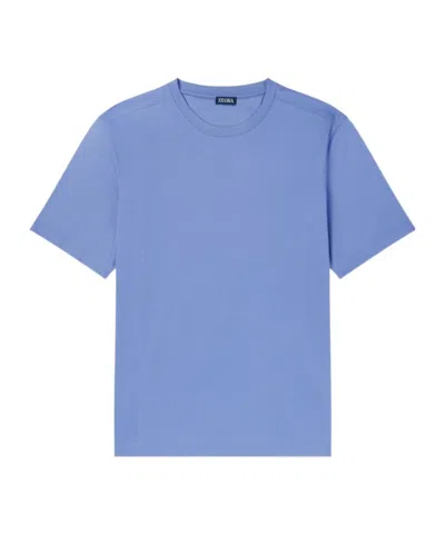 Zegna Cotton-jersey T-shirt In Blue