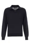 Zegna Midnight Cashmere Blend Polo Shirt In Blue