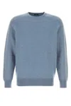 Zegna Cashmere Crew Neck Long Sleeve Sweater In Blue