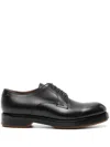 Zegna Lace-up Patent Leather Derby Shoes In Black