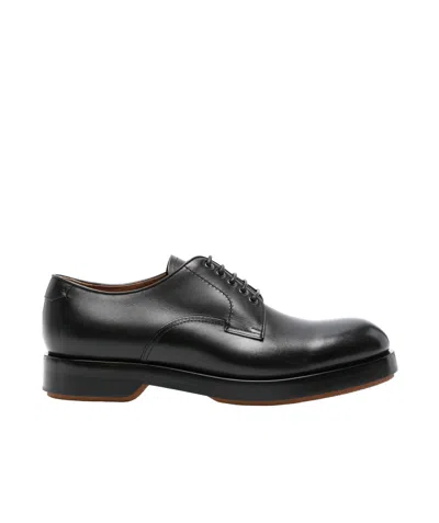 ZEGNA Z ZEGNA ROUND-TOE LACE-UP DERBY SHOES