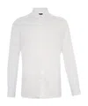 Zegna Long-sleeved Lapel Shirt In White
