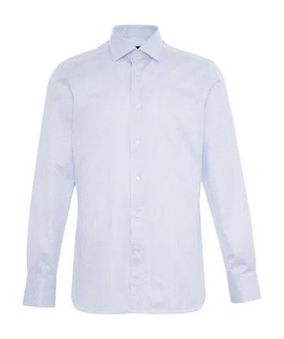 Zegna Lapel Button Shirt In White